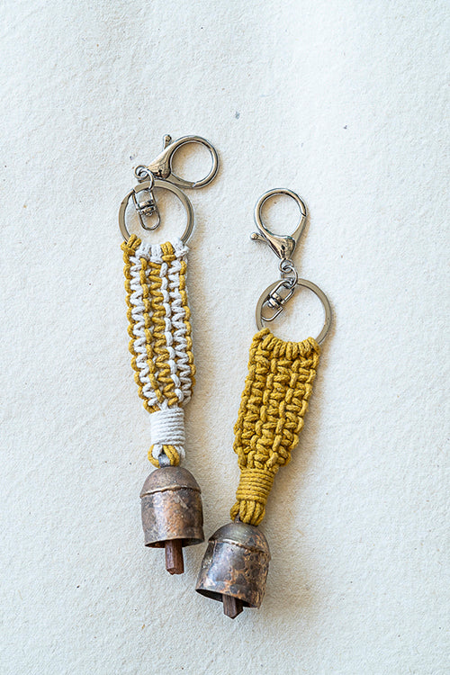 108Knots Aria Striped Keyrings Mustard Yellow-(Set Of 2) - Image 2