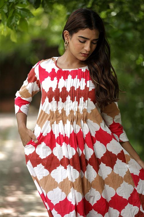 SootiSyahi'AColourfulVibe'Cotton Dress - Image 4