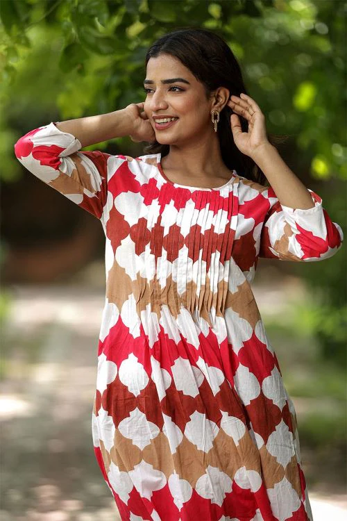 SootiSyahi'AColourfulVibe'Cotton Dress - Image 5