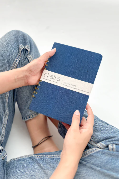 A5 Wire Bound Ruled Journal By Ekatra - Blue ( Set Of 2 ) - Image 2
