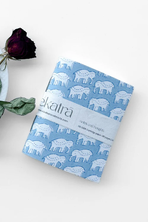A6 Journal By Ekatra - Elephant Motif ( Set Of 2 )