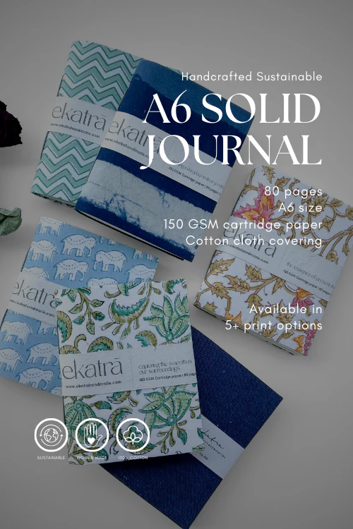 A6 Journal By Ekatra - Pink Floral ( Set Of 2 ) - Image 4