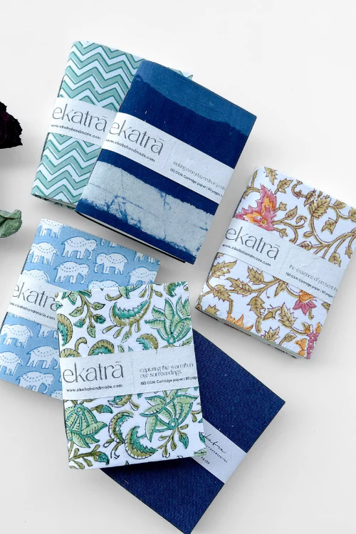 A6 Journal By Ekatra - Yellow Floral ( Set Of 2 ) - Image 3