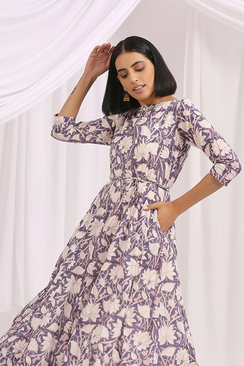 Okhai 'Afterglow' Hand Block Printed Cotton Dress - Image 5