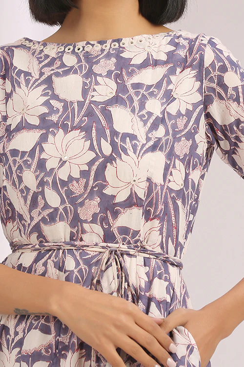 Okhai 'Afterglow' Hand Block Printed Cotton Dress - Image 6