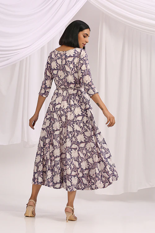 Okhai 'Afterglow' Hand Block Printed Cotton Dress - Image 7
