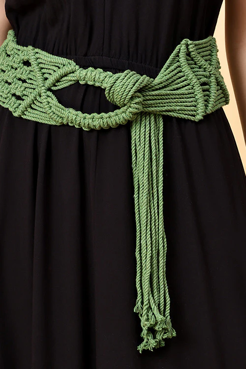 Ajoobaa "Boho" Macrame Cotton Belt - Image 2