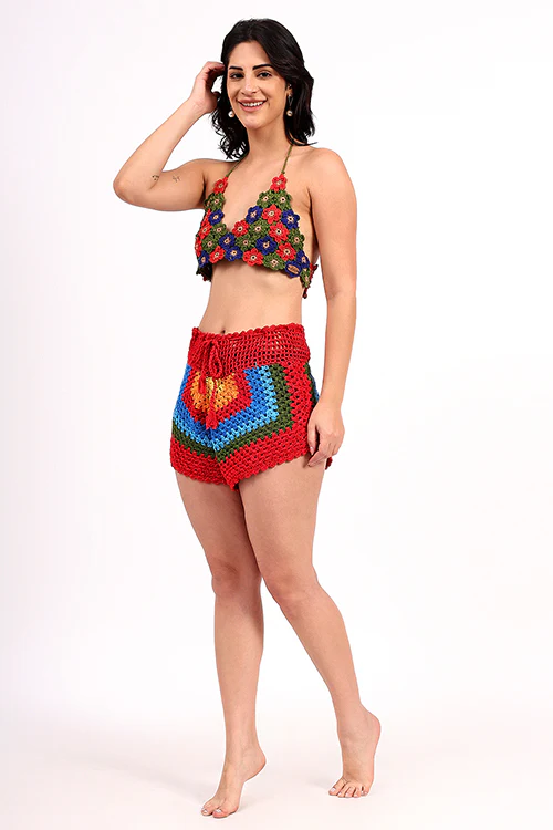 Ajoobaa "Cozystitch" Handmade Crochet Drawstring Shorts - Image 3