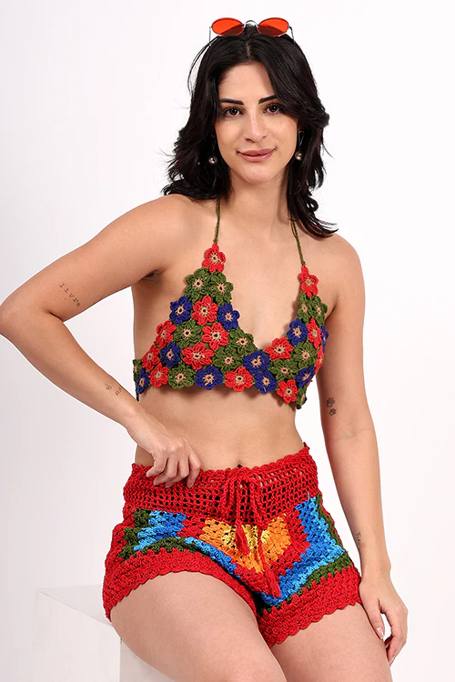 Ajoobaa "Cozystitch" Handmade Crochet Drawstring Shorts - Image 4