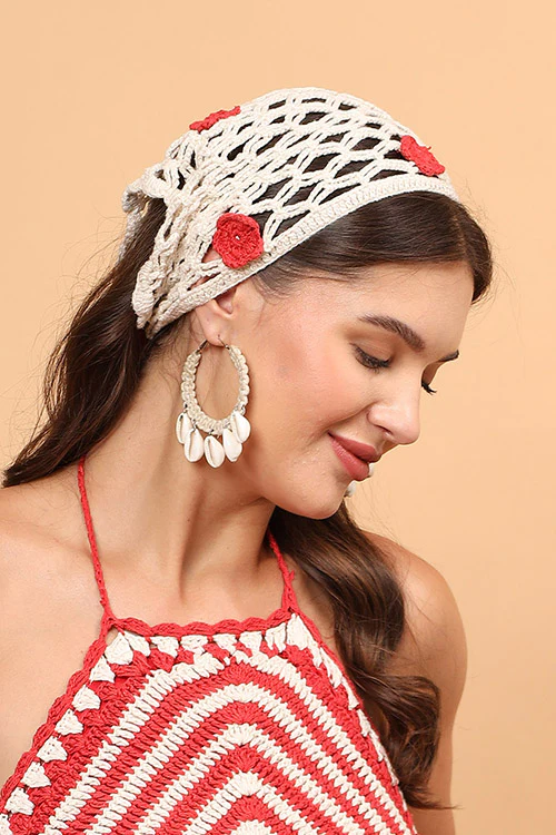 Ajoobaa Crochet "Floral" Bandana Scarf