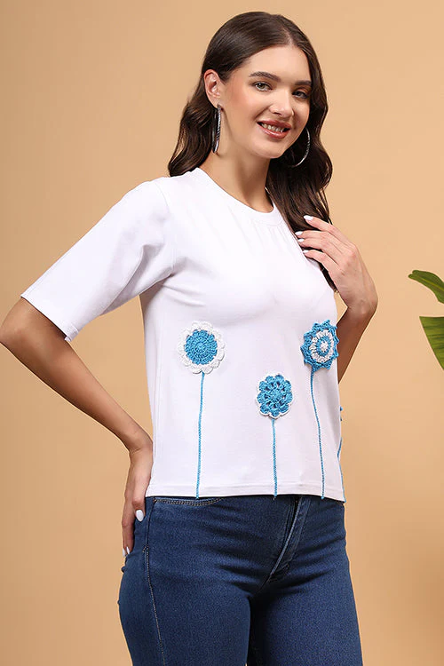 Ajoobaa Crochet "Floral" Tshirt - Image 18