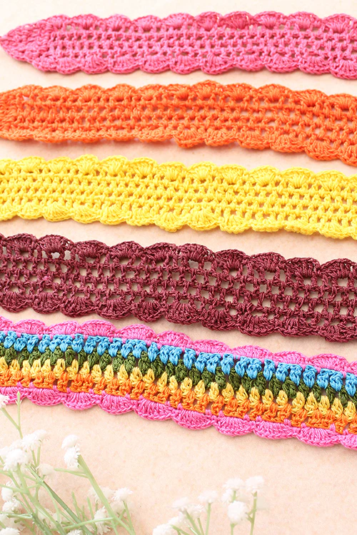Ajoobaa Crochet "Scallop Stitch" Cotton Headband Combo| Pack Of 5 - Image 3