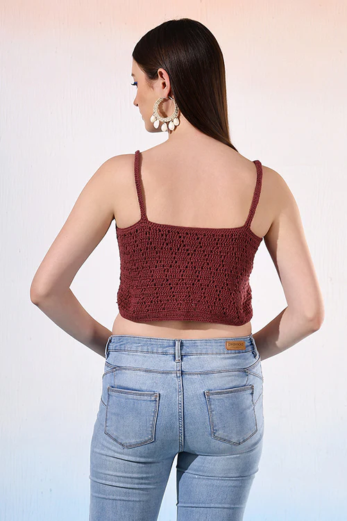 Ajoobaa "Diamond Knit" Crochet Top - Image 3