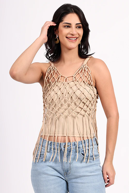 Ajoobaa "Diamond Knit" Macrame Top - Image 3