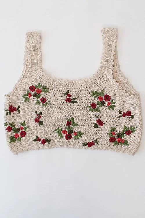 Ajoobaa Kids "Floral Embroidery" Top - Offwhite - Image 3