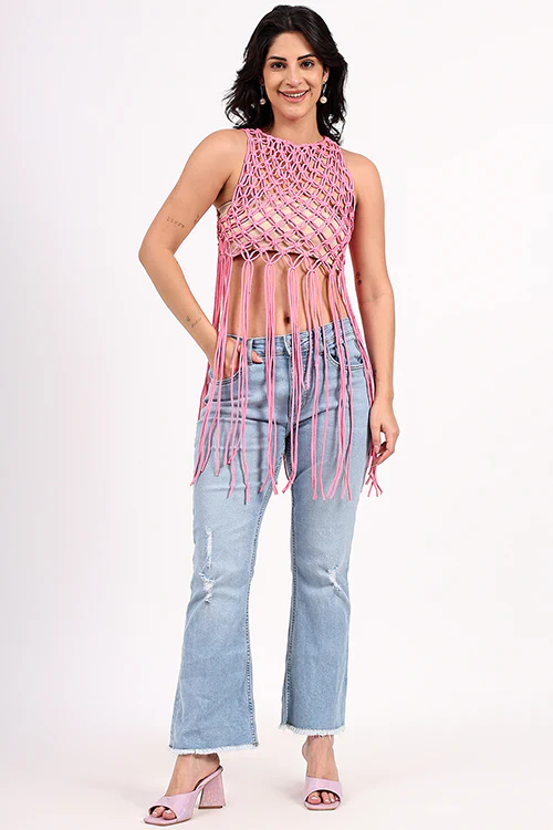 Ajoobaa "Fringe" Macrame Top - Image 3