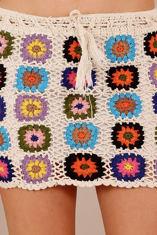 Ajoobaa "Granny Square" Crochet Mini Skirt - Image 4