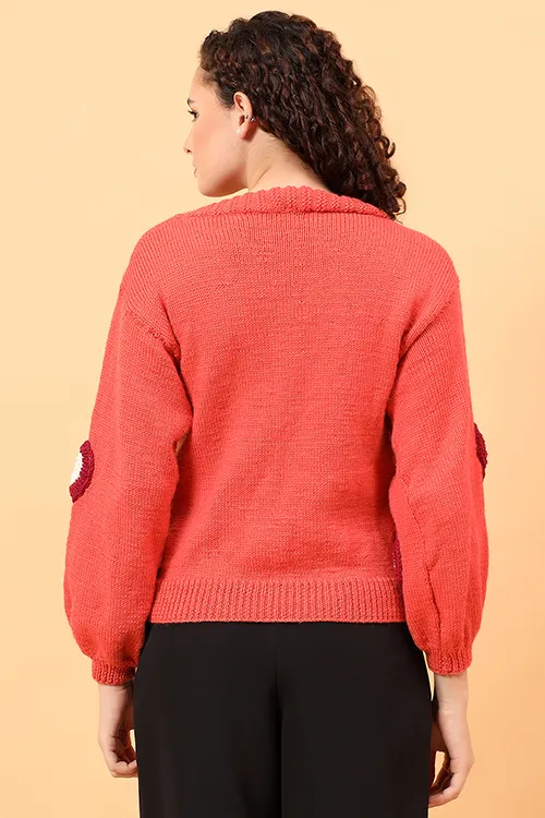 Ajoobaa "Heart Applique" Merino Cardigan - Image 5