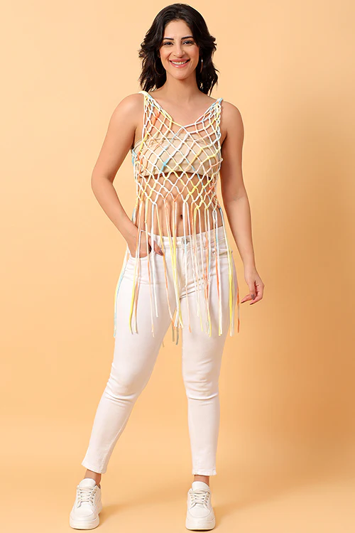 Ajoobaa "Longfringe" Macrame Top - Image 3