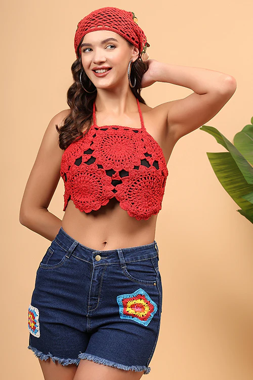 Ajoobaa "Mesh" Crochet Cotton Top - Image 6