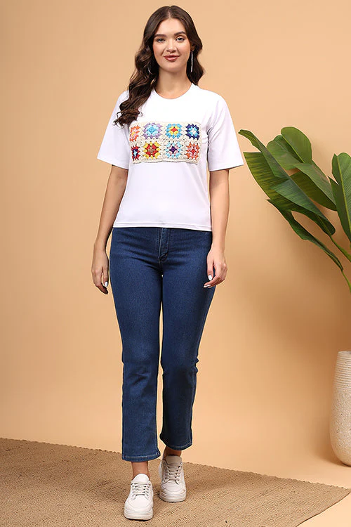 Ajoobaa "Multi"Crochet Patchwork Tshirt - Image 13