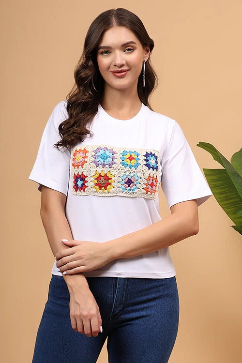Ajoobaa "Multi"Crochet Patchwork Tshirt - Image 6