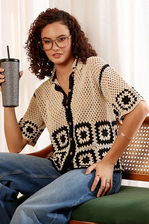 Ajoobaa "Nomadknot" Crochet Shirt - Image 3
