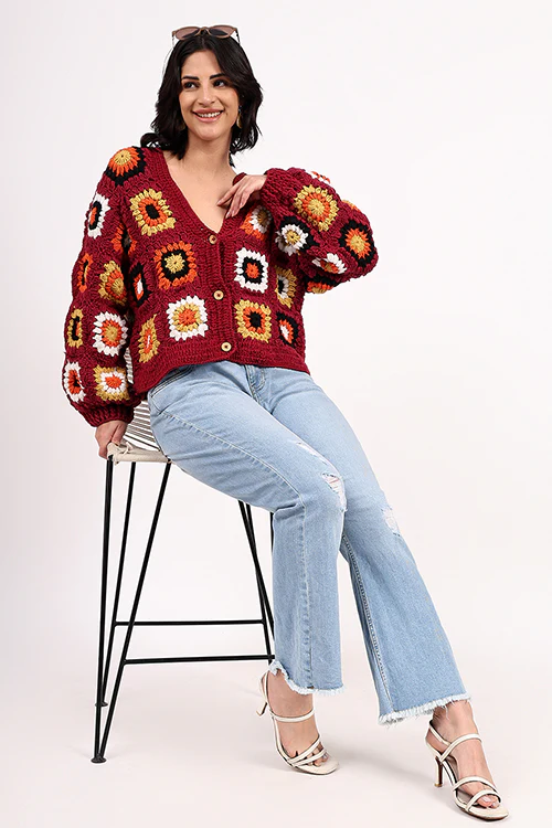 Ajoobaa "Oversized" Merino Crochet Sweater - Image 3