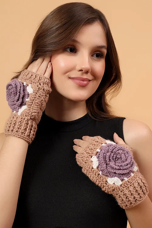 Ajoobaa "Rose" Fingerless Crochet Gloves - Image 2