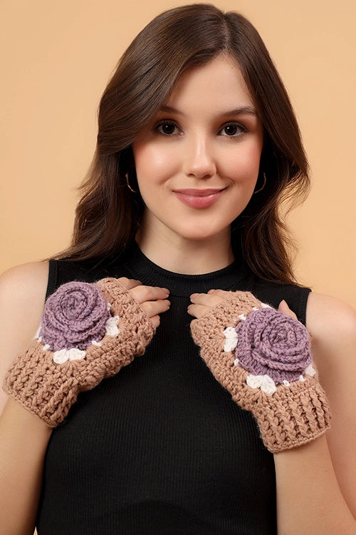 Ajoobaa "Rose" Fingerless Crochet Gloves - Image 3