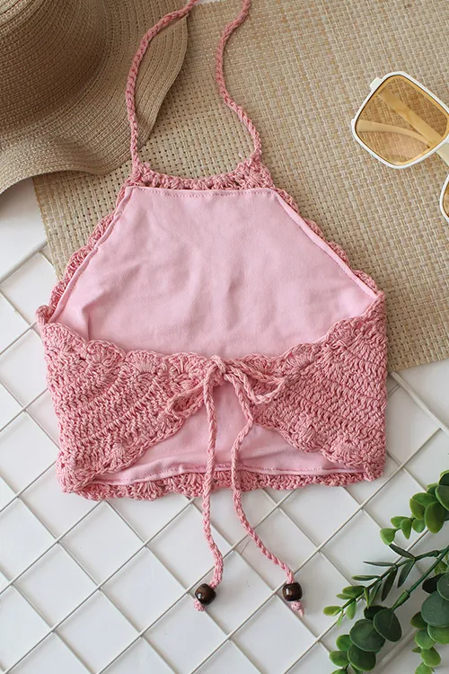 Ajoobaa Kid "Self Design" Halterneck Top - Pink - Image 3