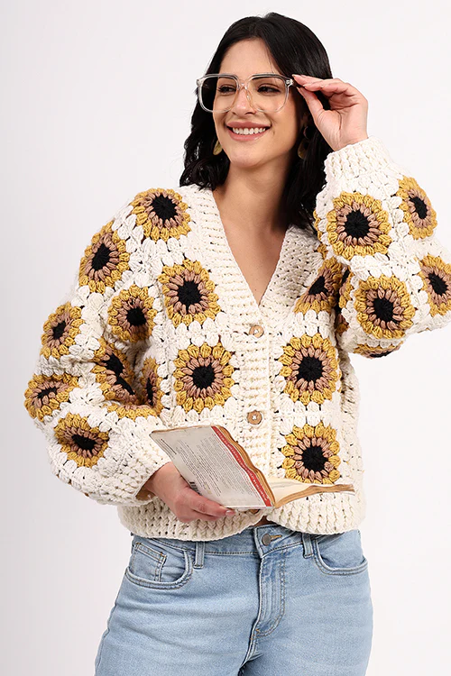 Ajoobaa "Softweave" Merino Crochet Cardigan - Image 4