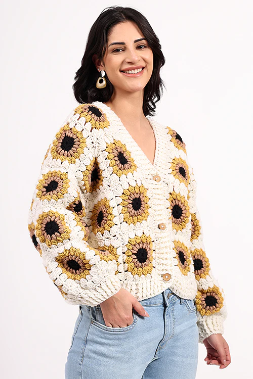 Ajoobaa "Softweave" Merino Crochet Cardigan - Image 7