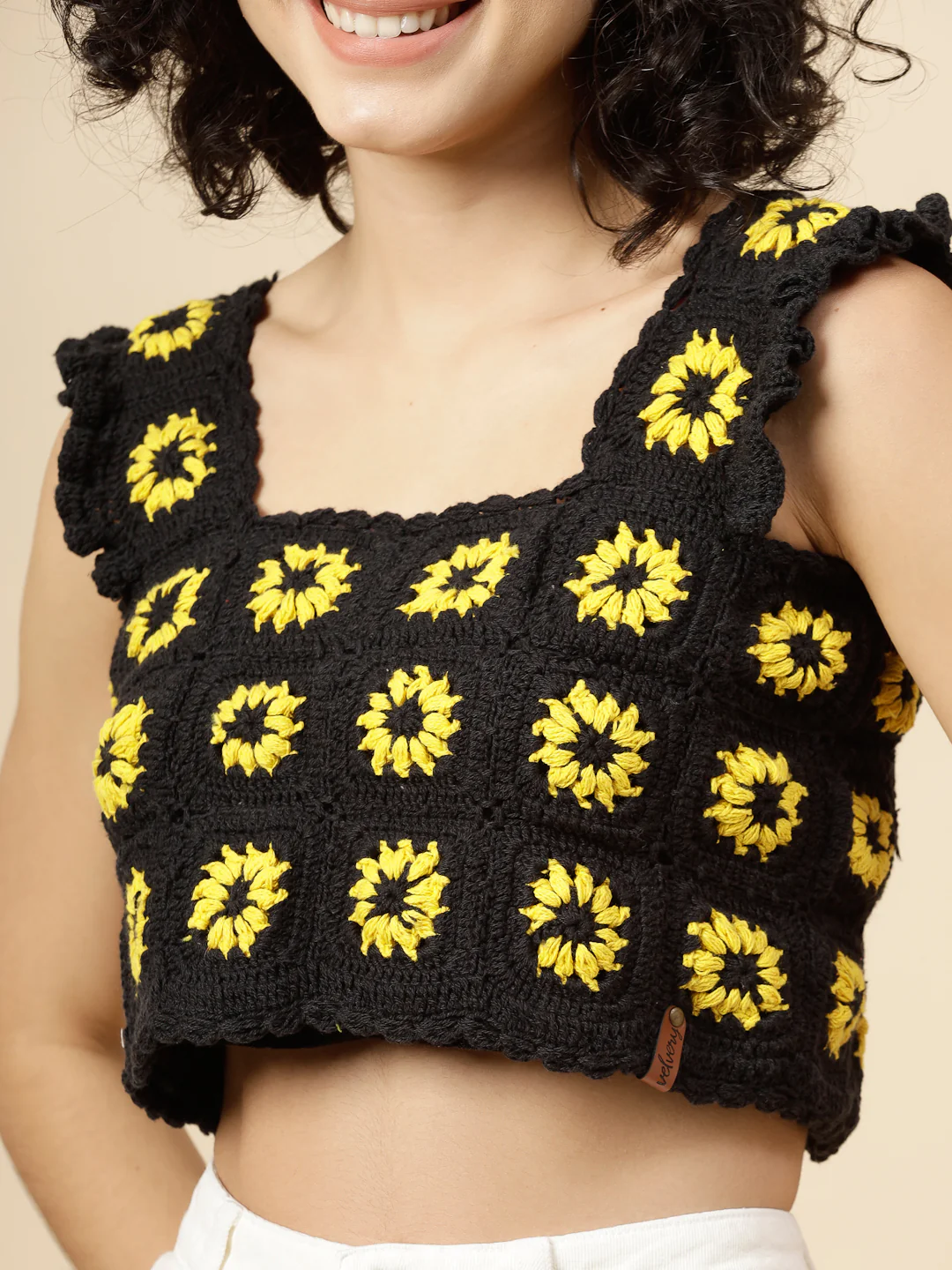 Ajoobaa "Sunflower" Crochet Cotton Top - Image 2