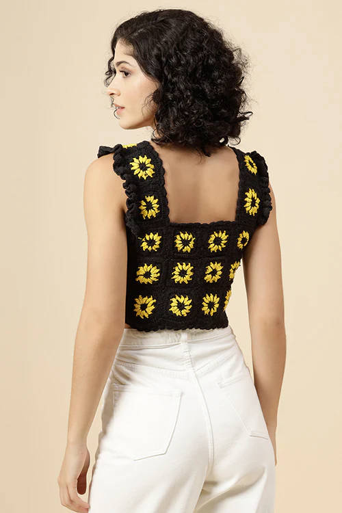 Ajoobaa "Sunflower" Crochet Cotton Top - Image 5