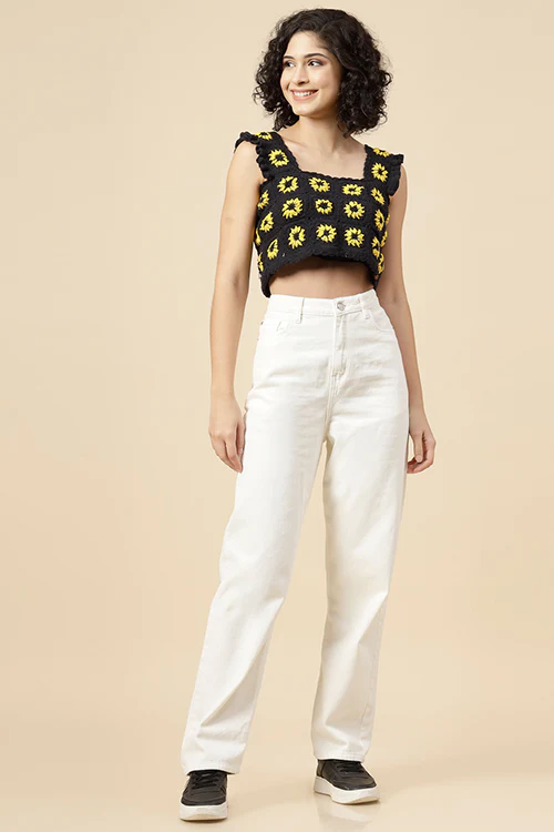 Ajoobaa "Sunflower" Crochet Cotton Top - Image 6
