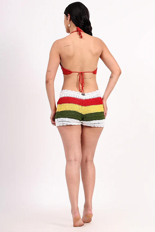 Ajoobaa "Wovencharm" Handmade Crochet Drawstring Shorts - Image 6