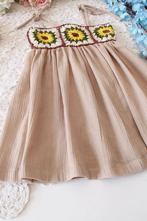 Ajoobaa"Crochet Neck" Girls Frock - Image 3