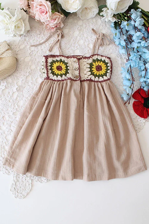 Ajoobaa"Crochet Neck" Girls Frock - Image 4