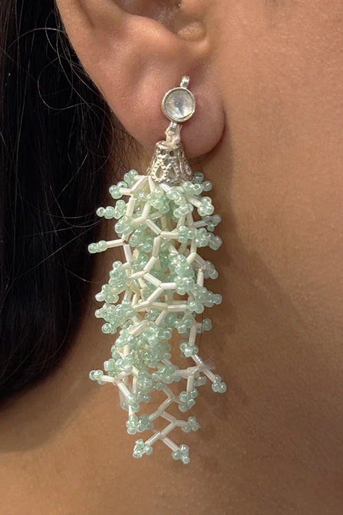 Antarang- Aqua Coral Earrings - Image 2