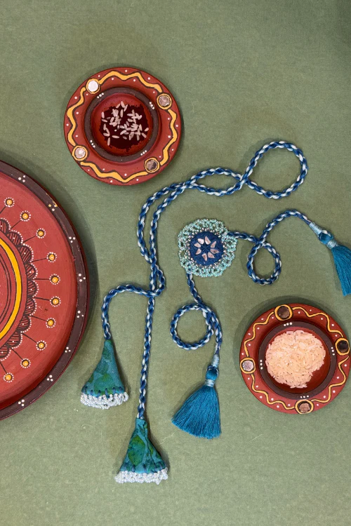Antarang Asmani Jumki Bhai-Bhabhi Rakhi Set - Image 3
