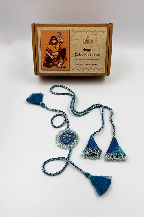 Antarang Asmani Jumki Bhai-Bhabhi Rakhi Set - Image 6
