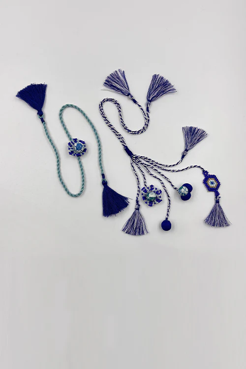 Antarang Blooming Bead-Evil Eye Lumba Bhai Bhabhi Rakhi Set - Image 5