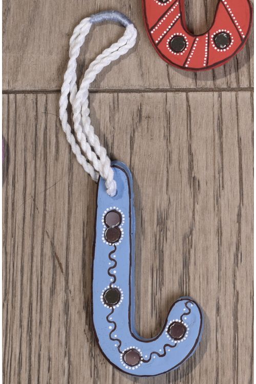 Antarang- Christmas Joy, Handcrafted: Terracotta Ornaments -  Blue (Set Of 4) - Image 4