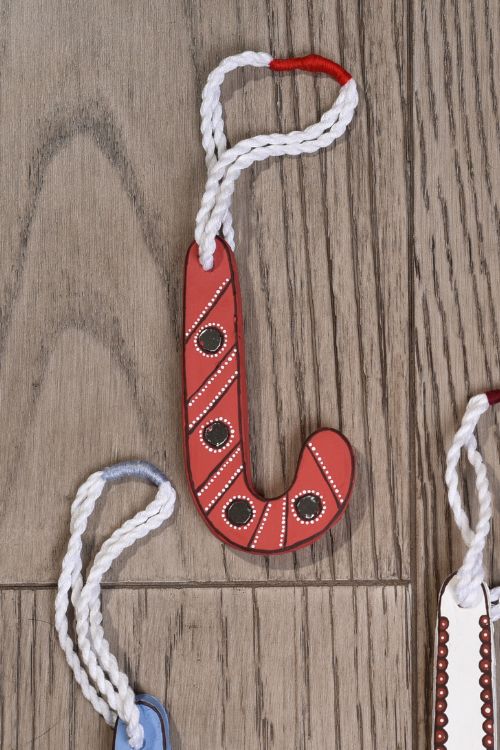 Antarang- Christmas Joy, Handcrafted: Terracotta Ornaments - Red(Set Of 4) - Image 4