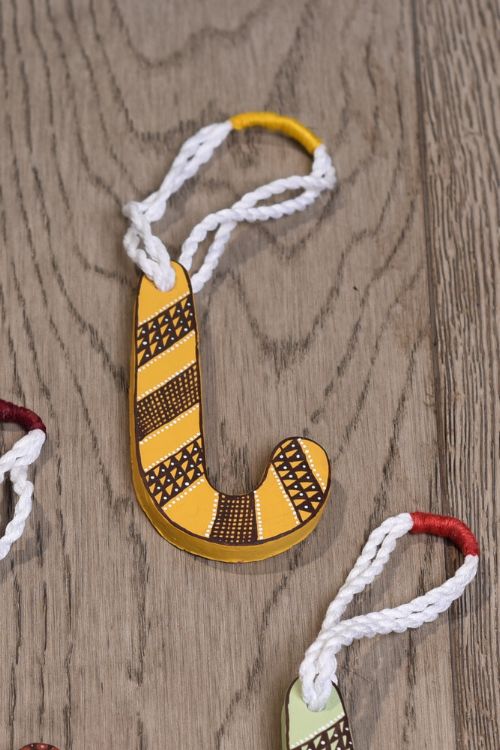 Antarang- Christmas Joy, Handcrafted: Terracotta Ornaments - Yellow (Set Of 4) - Image 2