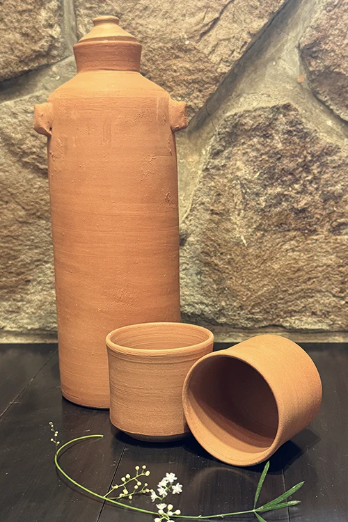 Antarang - Handcrafted Terracotta Water Bottle– Eco-Friendly & Sustainable - Image 2