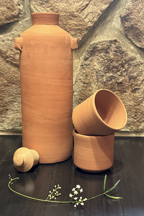 Antarang - Handcrafted Terracotta Water Bottle– Eco-Friendly & Sustainable - Image 3