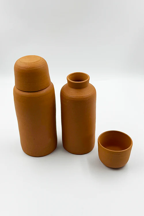 Antarang - Handcrafted Terracotta Water Bottle Full Set of 2– Eco-Friendly & Sustainable - Image 6