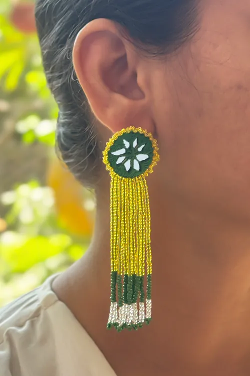 Antarang- Jil-Mil Earrings- Green - Image 2